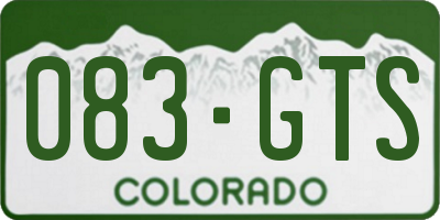 CO license plate 083GTS