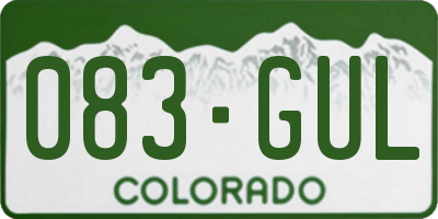 CO license plate 083GUL
