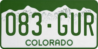 CO license plate 083GUR