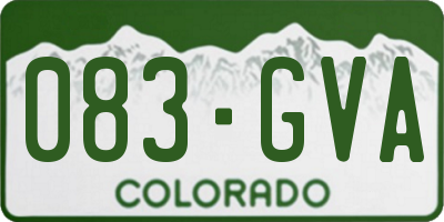 CO license plate 083GVA