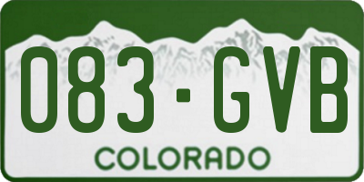 CO license plate 083GVB