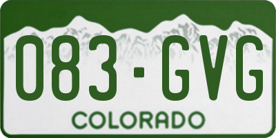 CO license plate 083GVG