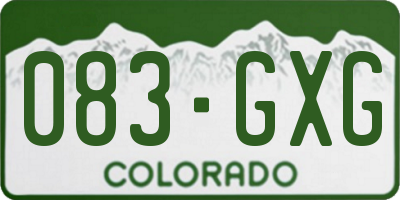 CO license plate 083GXG