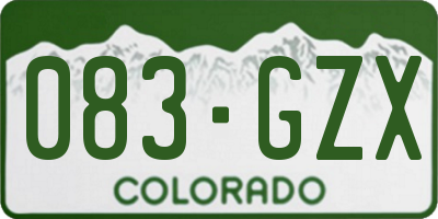 CO license plate 083GZX