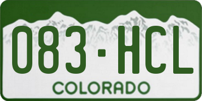 CO license plate 083HCL