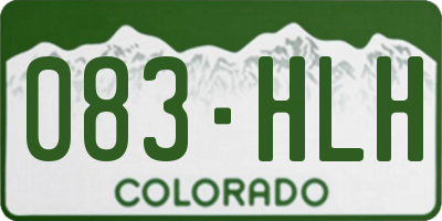 CO license plate 083HLH