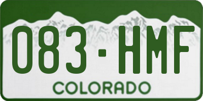 CO license plate 083HMF