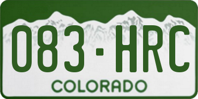 CO license plate 083HRC