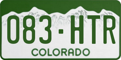 CO license plate 083HTR