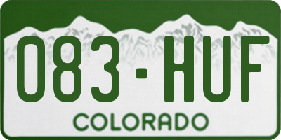 CO license plate 083HUF