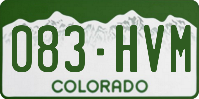CO license plate 083HVM