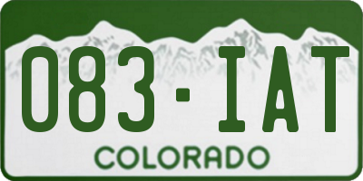 CO license plate 083IAT