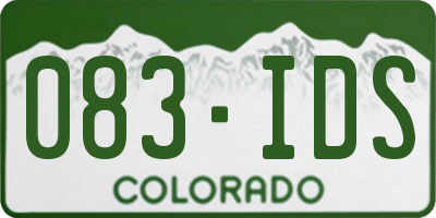 CO license plate 083IDS
