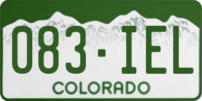CO license plate 083IEL