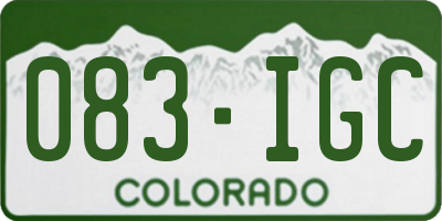CO license plate 083IGC