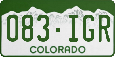 CO license plate 083IGR