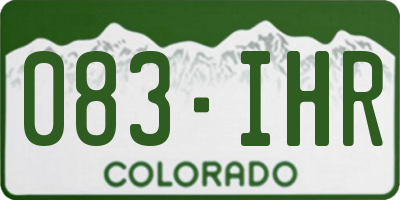 CO license plate 083IHR