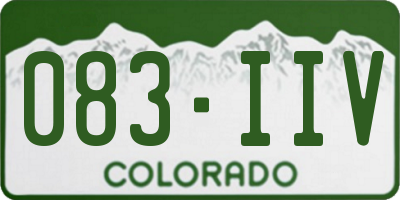 CO license plate 083IIV