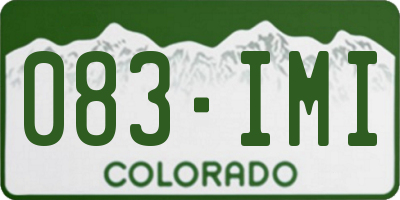 CO license plate 083IMI
