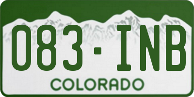 CO license plate 083INB