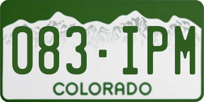 CO license plate 083IPM