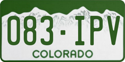 CO license plate 083IPV