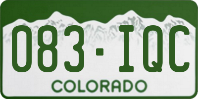 CO license plate 083IQC