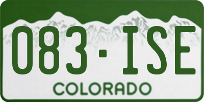 CO license plate 083ISE