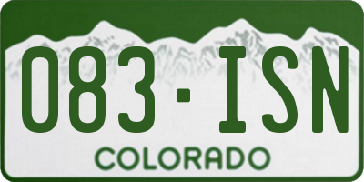CO license plate 083ISN