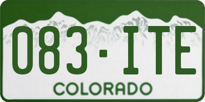 CO license plate 083ITE