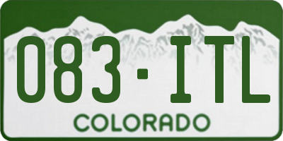 CO license plate 083ITL
