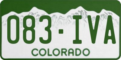 CO license plate 083IVA