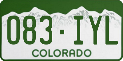 CO license plate 083IYL