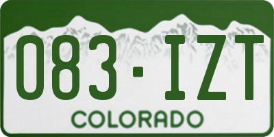 CO license plate 083IZT