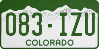 CO license plate 083IZU