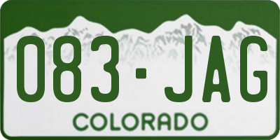 CO license plate 083JAG