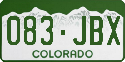 CO license plate 083JBX