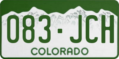 CO license plate 083JCH