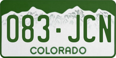 CO license plate 083JCN