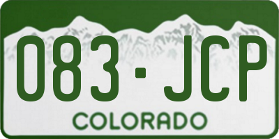 CO license plate 083JCP
