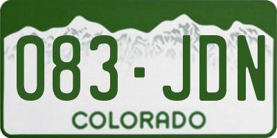 CO license plate 083JDN