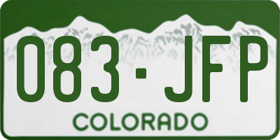 CO license plate 083JFP