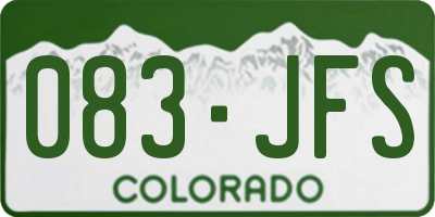 CO license plate 083JFS