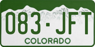 CO license plate 083JFT