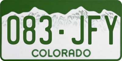 CO license plate 083JFY
