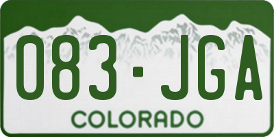 CO license plate 083JGA