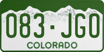 CO license plate 083JGO