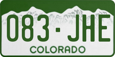 CO license plate 083JHE