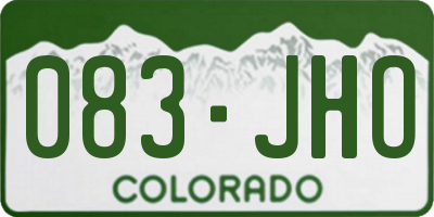 CO license plate 083JHO