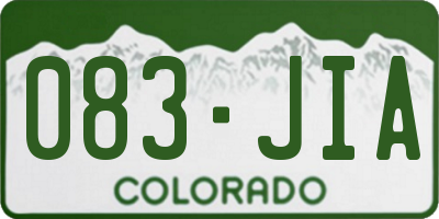 CO license plate 083JIA